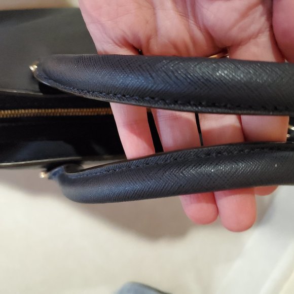 Michael Kors Navy Blue Leather Tote Bag Purse - Picture 5 of 12